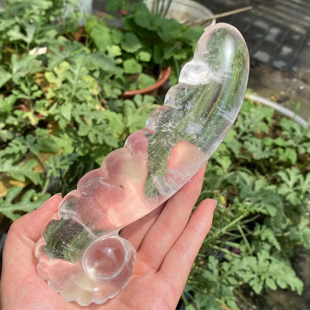 1pc Natural White Clear Quartz Crystal Massage Yoni Wand Healing for Women Gift