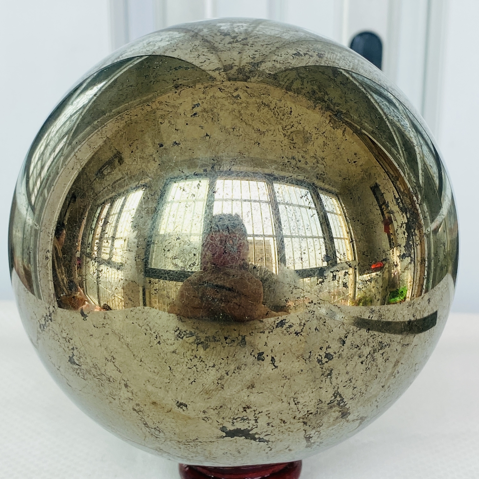 Natural Chalcopyrite Quartz Crystal Ball Energy Reiki Healing 3560G