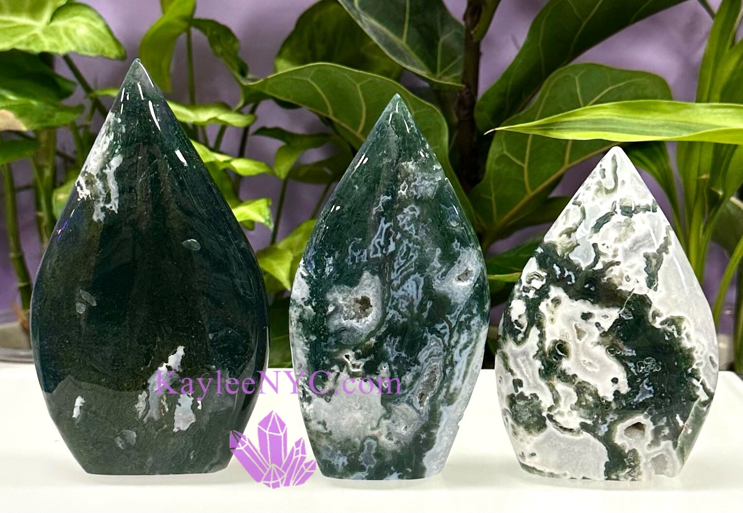Wholesale Lot 3-4 PCs Natural Moss Agate Freeform Crystal 1.9-2lbs
