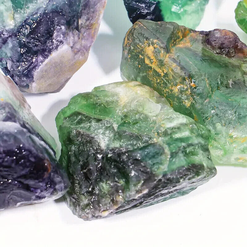 Raw Rough Rainbow Fluorite Chunks Healing Crystal Mineral Rocks Specimens 1PCS