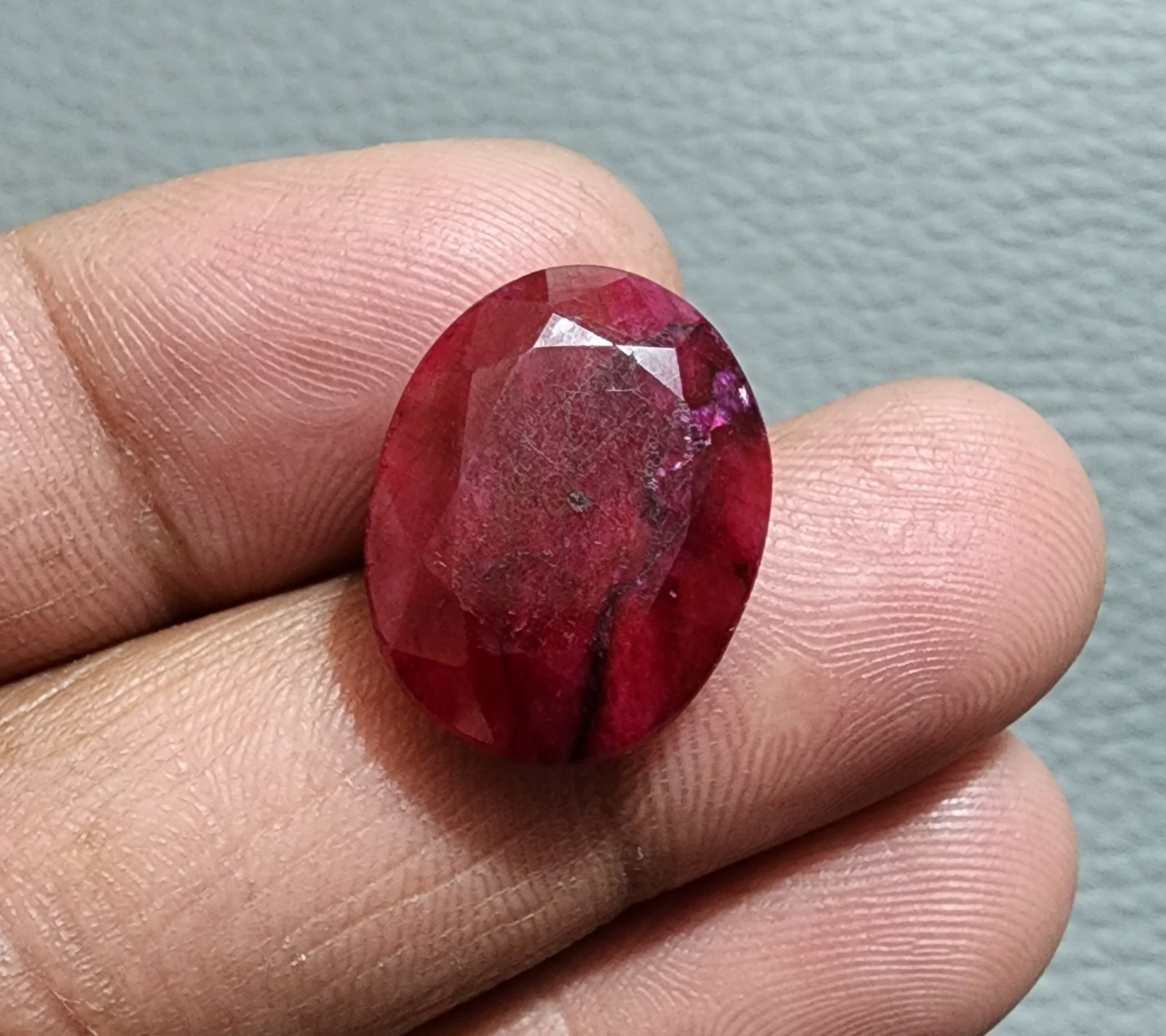 19.62ct Madagascar Oval Red Ruby – Natural Faceted Cut Stone for Fine Jewelry