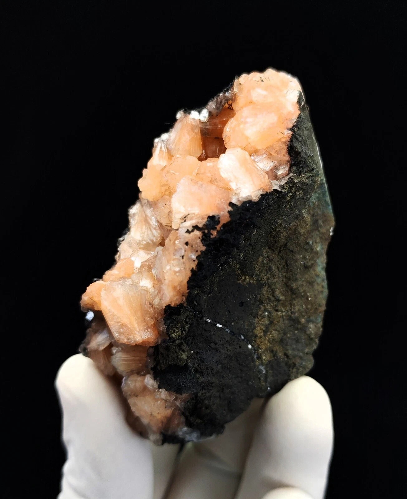 105g Natural Orange Stilbite Cluster On Base Minerals Specimen