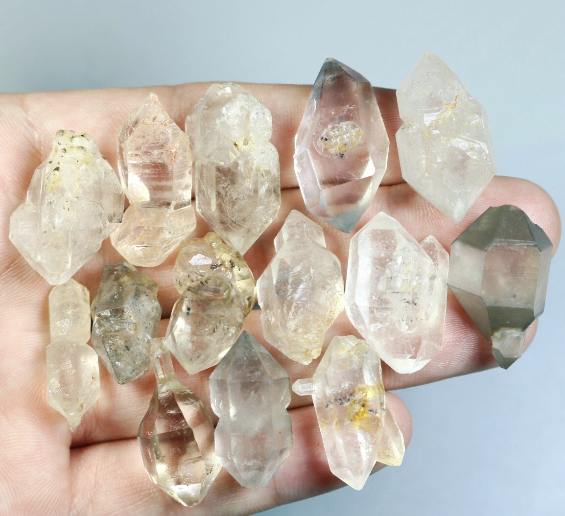 14pcs Natural Unique Skeletal Elestial Quartz Crystal Point Mineral Specimen