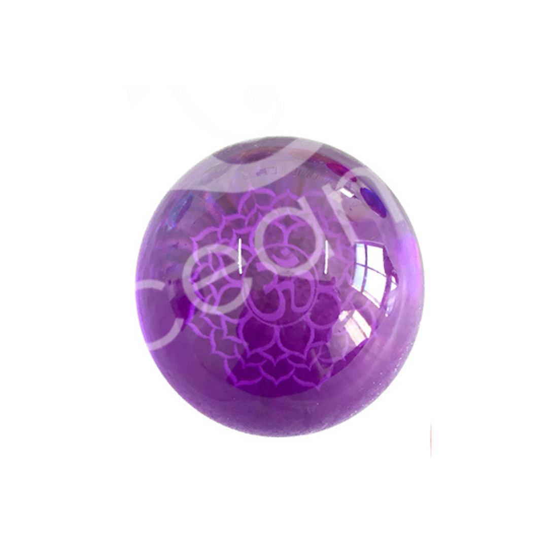Sphere – Glass with Chakra Symbol (Purple)