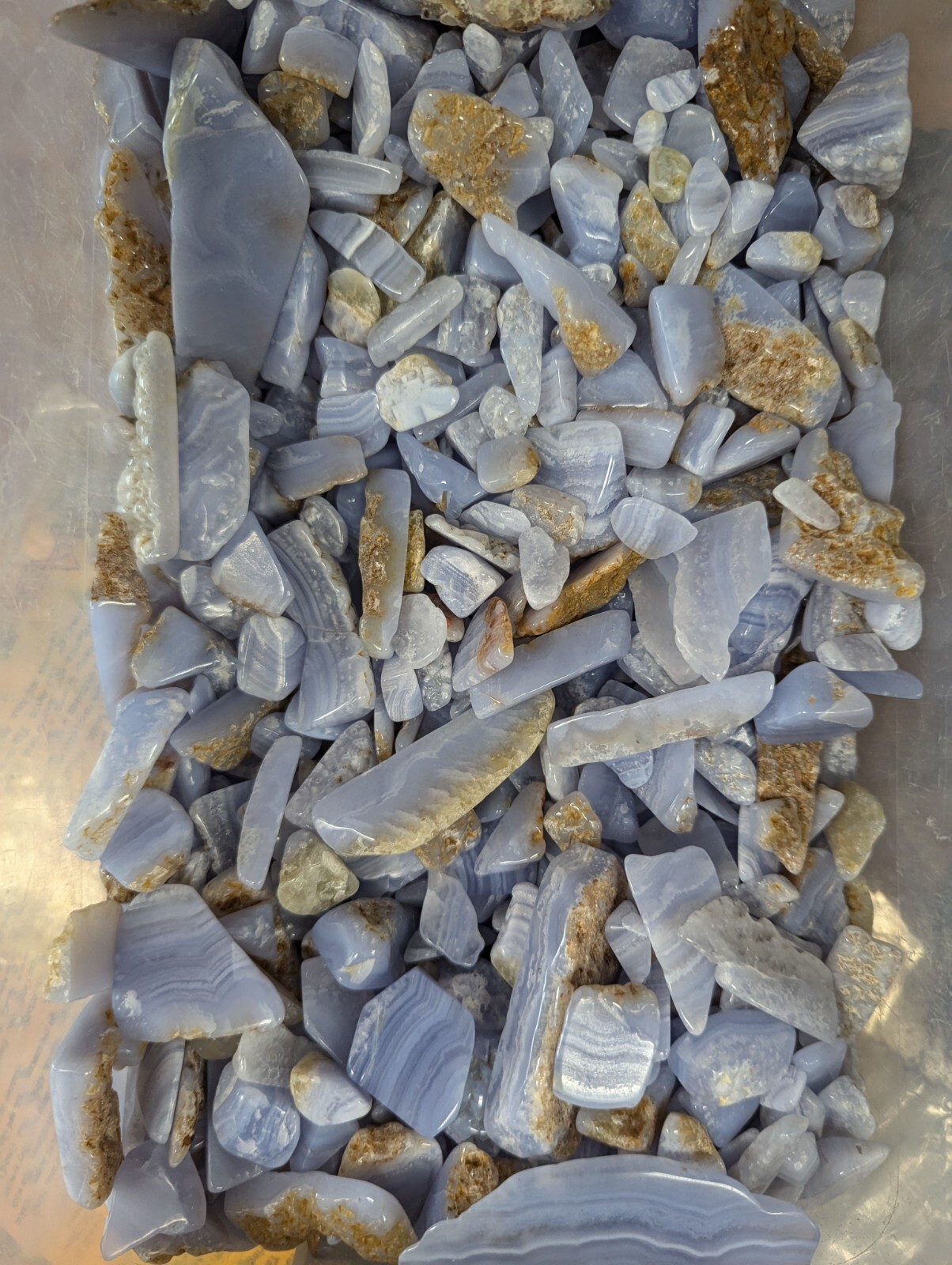 100g Bulk Blue Lace Agate Polished Freeform Tumble Wholesale Crystals