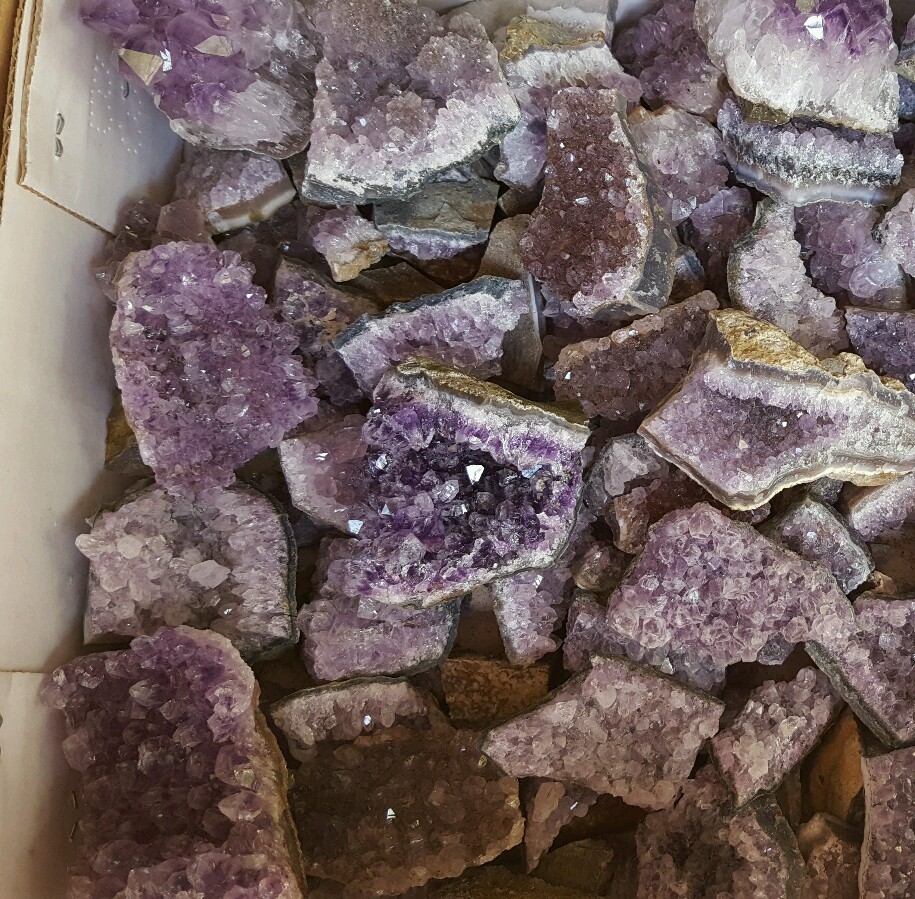 Amethyst Uruguay Purple Geode small rough cluster Crystal 4 per Lot 1-2inch