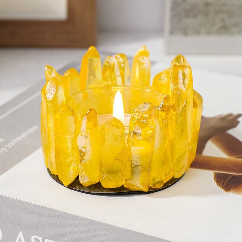 Electroplated crystal color crystal column home atmosphere candle decoration 1pc