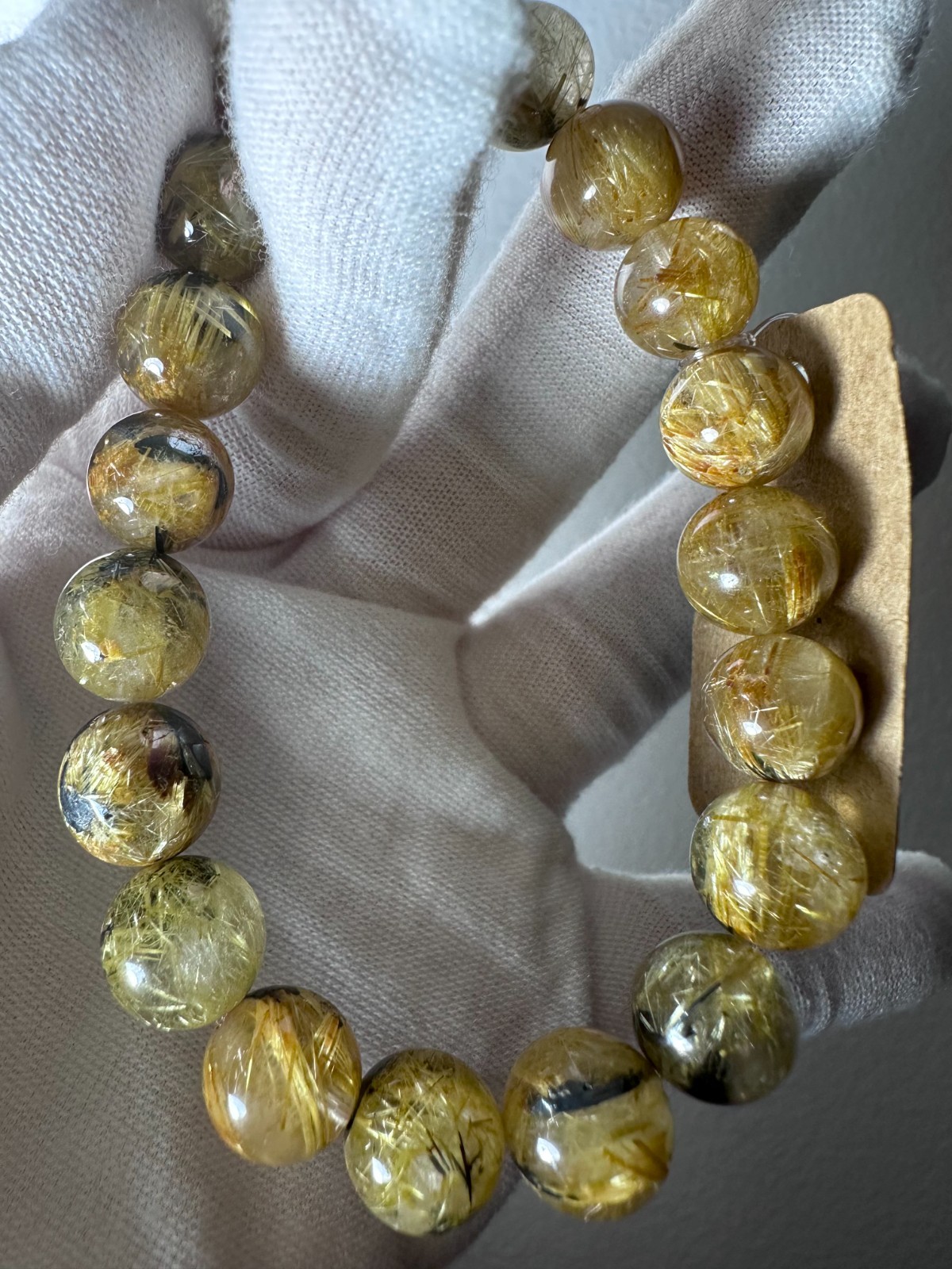 Premium Natural Golden Swallowtail Rutilated Quartz Bracelet 10mm