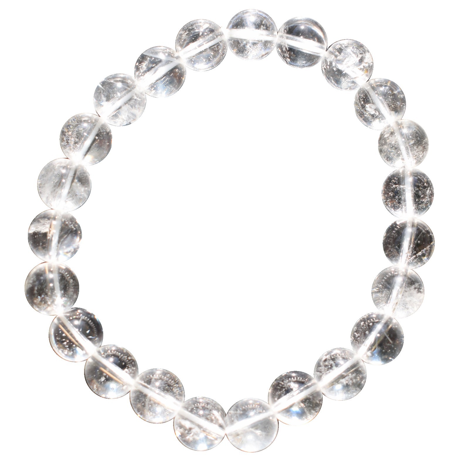 CHARGED Amplifier (Clear) Quartz Crystal 8mm Stretchy Bracelet + Selenite Heart