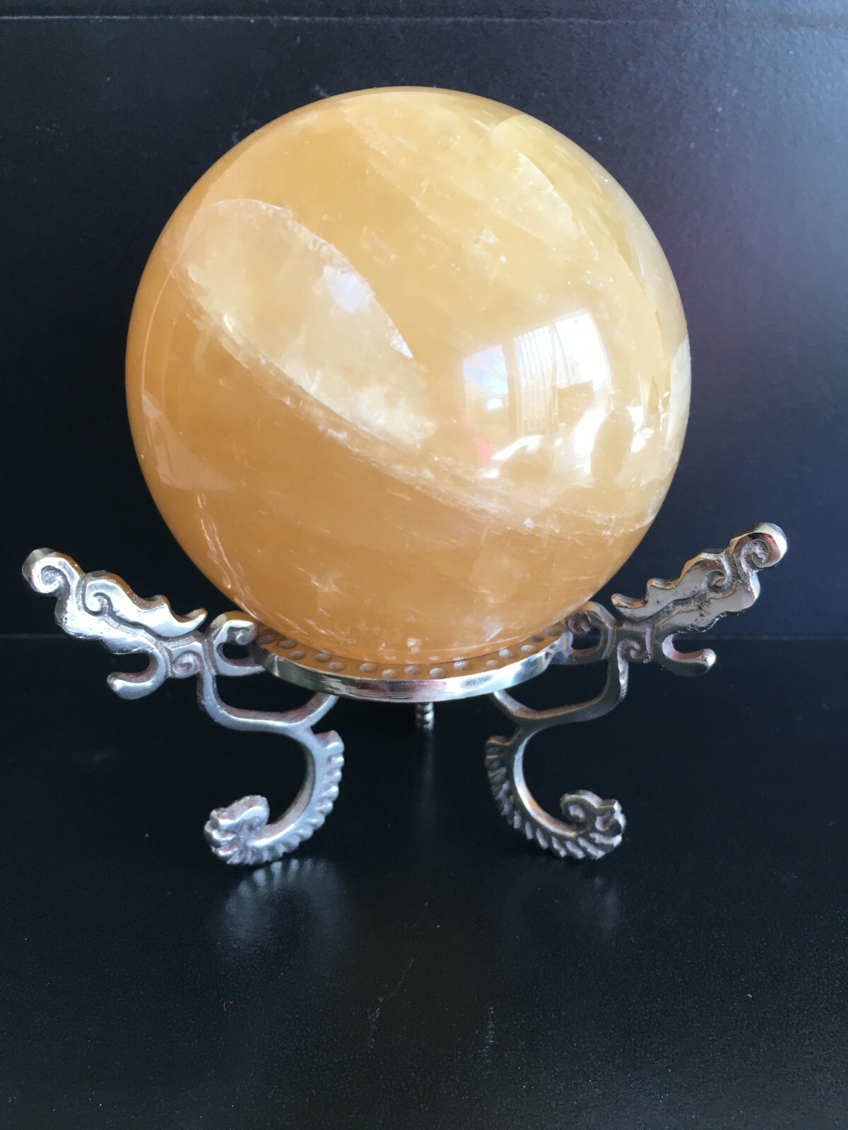 Solid Brass, Nickel Plated, Gemstone Sphere Holder/Stand/Display 2.25″ dia