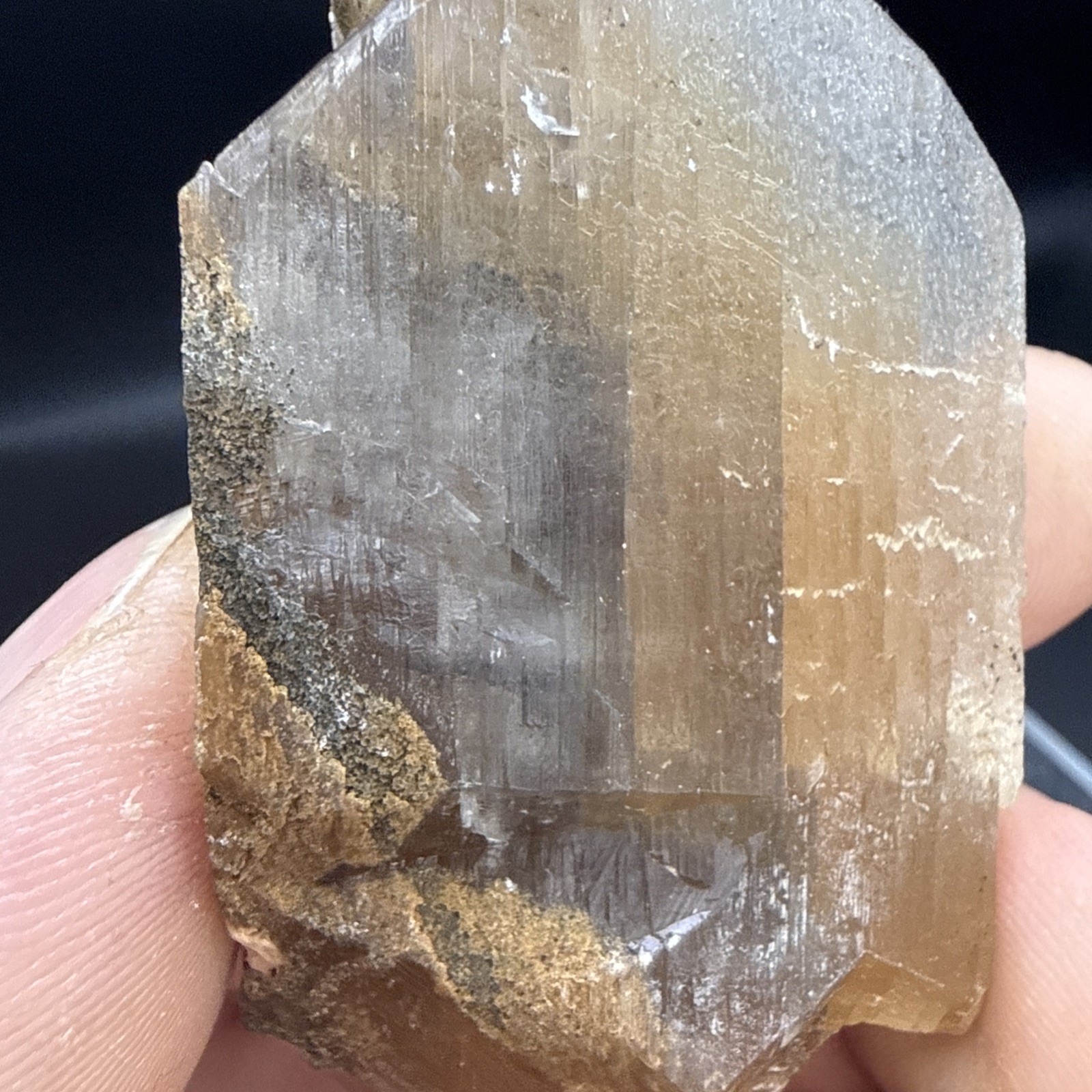Natural Phantom Selenite W/ Black & Orange Phantoms👀Minerals! Quartz!Collector