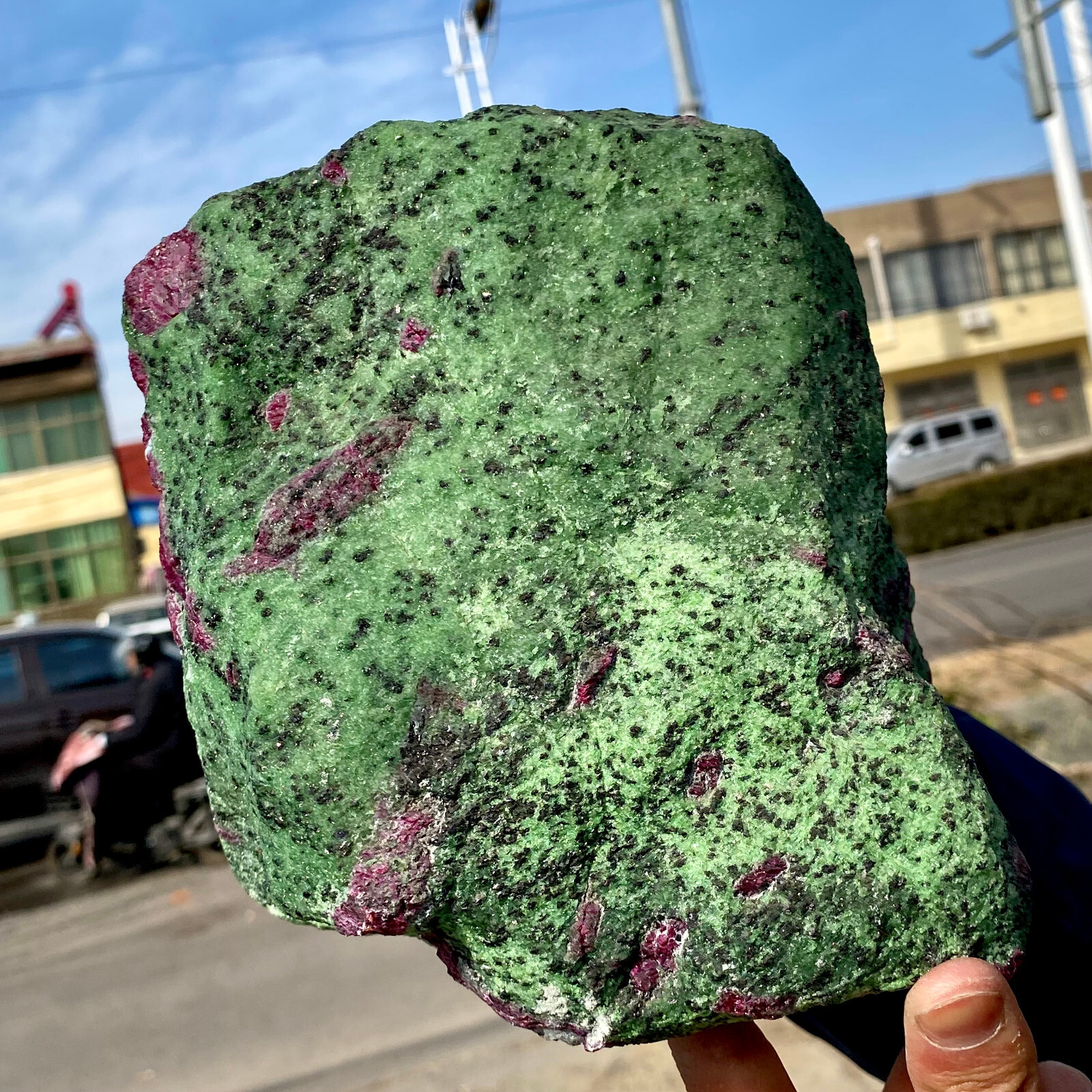 22LB Natural green Ruby zoisite (anylite) crystal Chakra Healing Energy