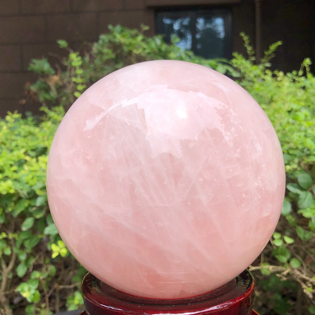 5.1LB Natural Pink Rose Quartz Crystal Sphere Ball Healing Reiki 1586