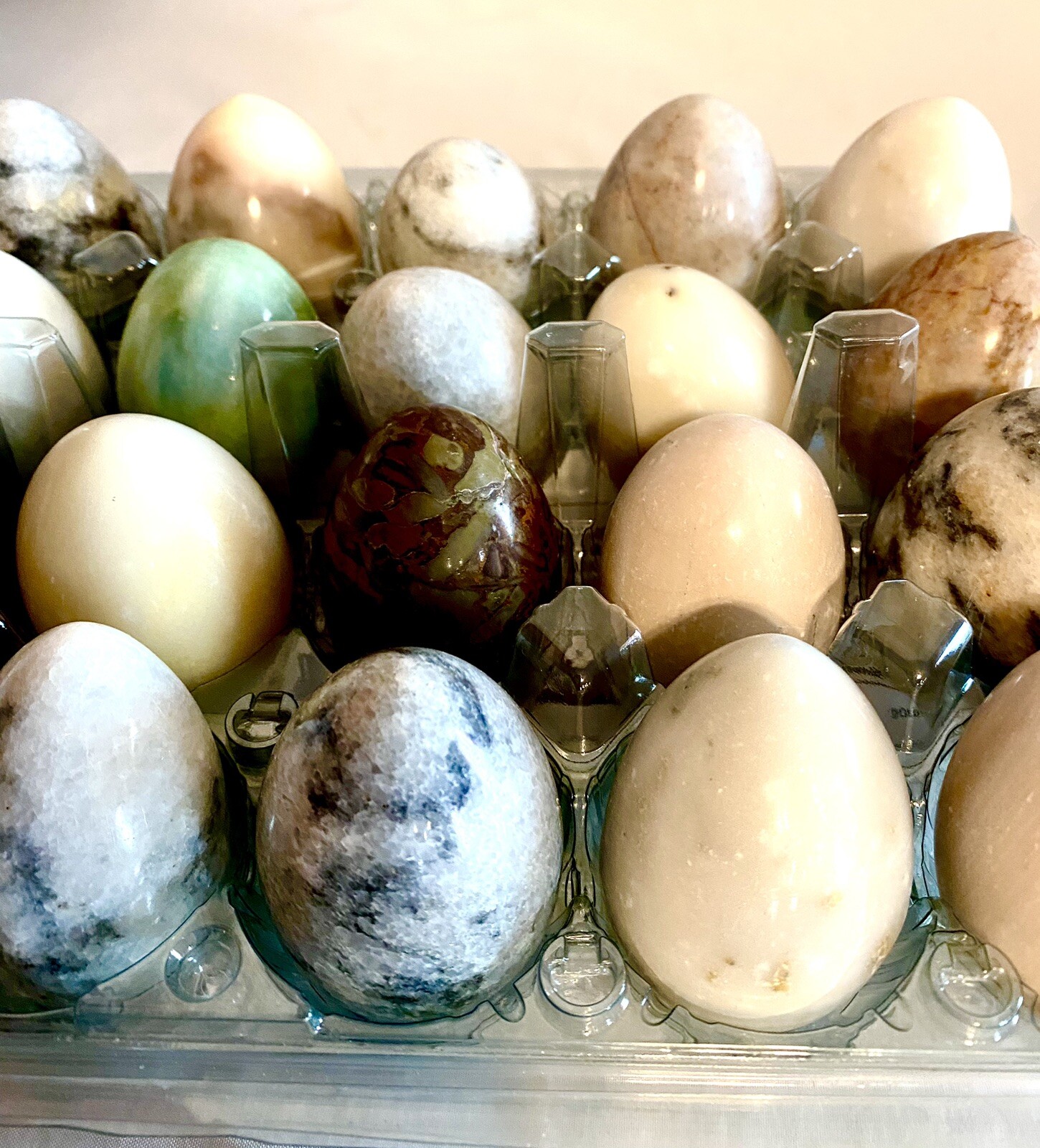 Egg Shaped Natural Stone Polished 2.5 diameter 2.5 In Tall Egg Decoy For Hens