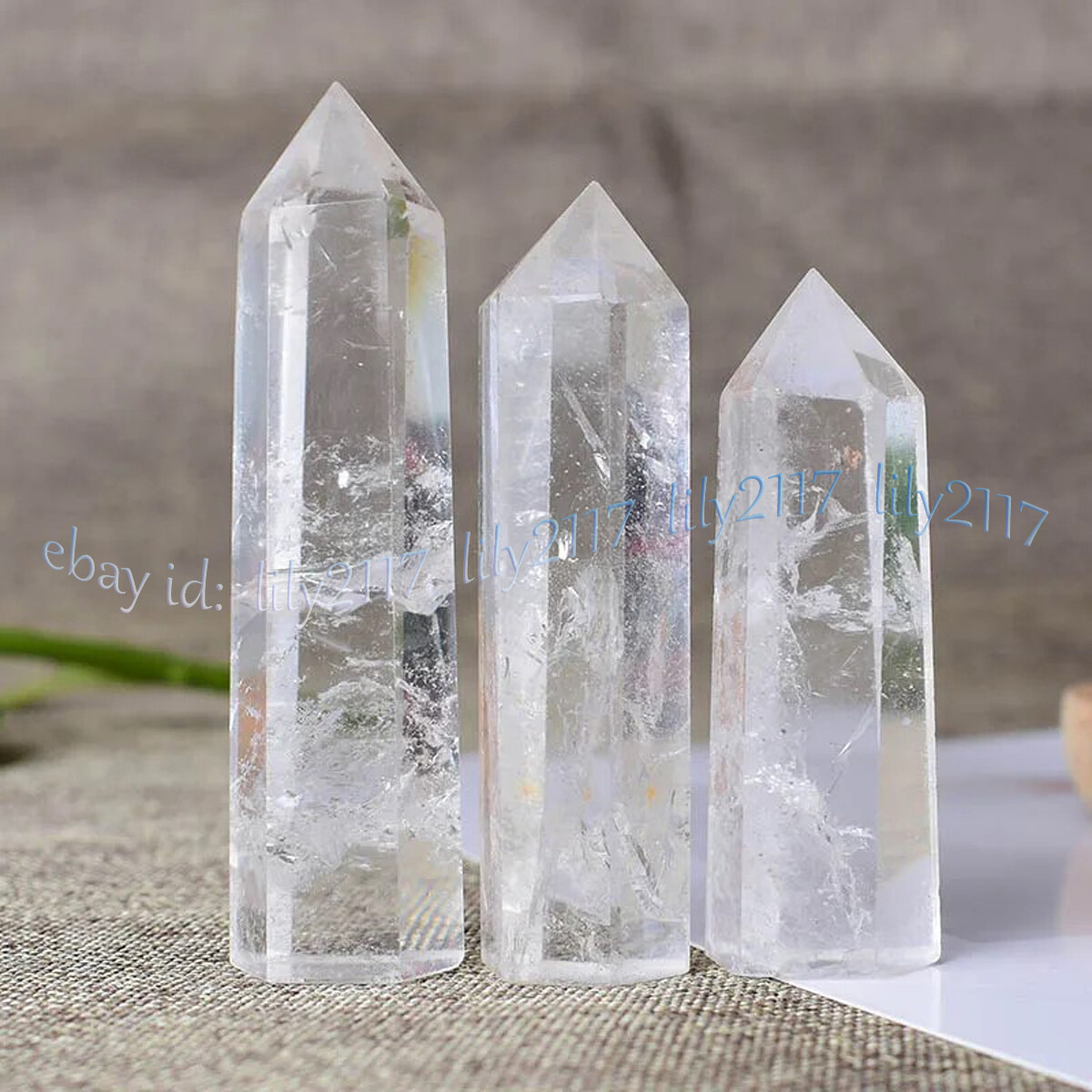 Natural Clear Quartz Rock Crystal Wand Obelisk Point Specimen Reiki Healing Gems