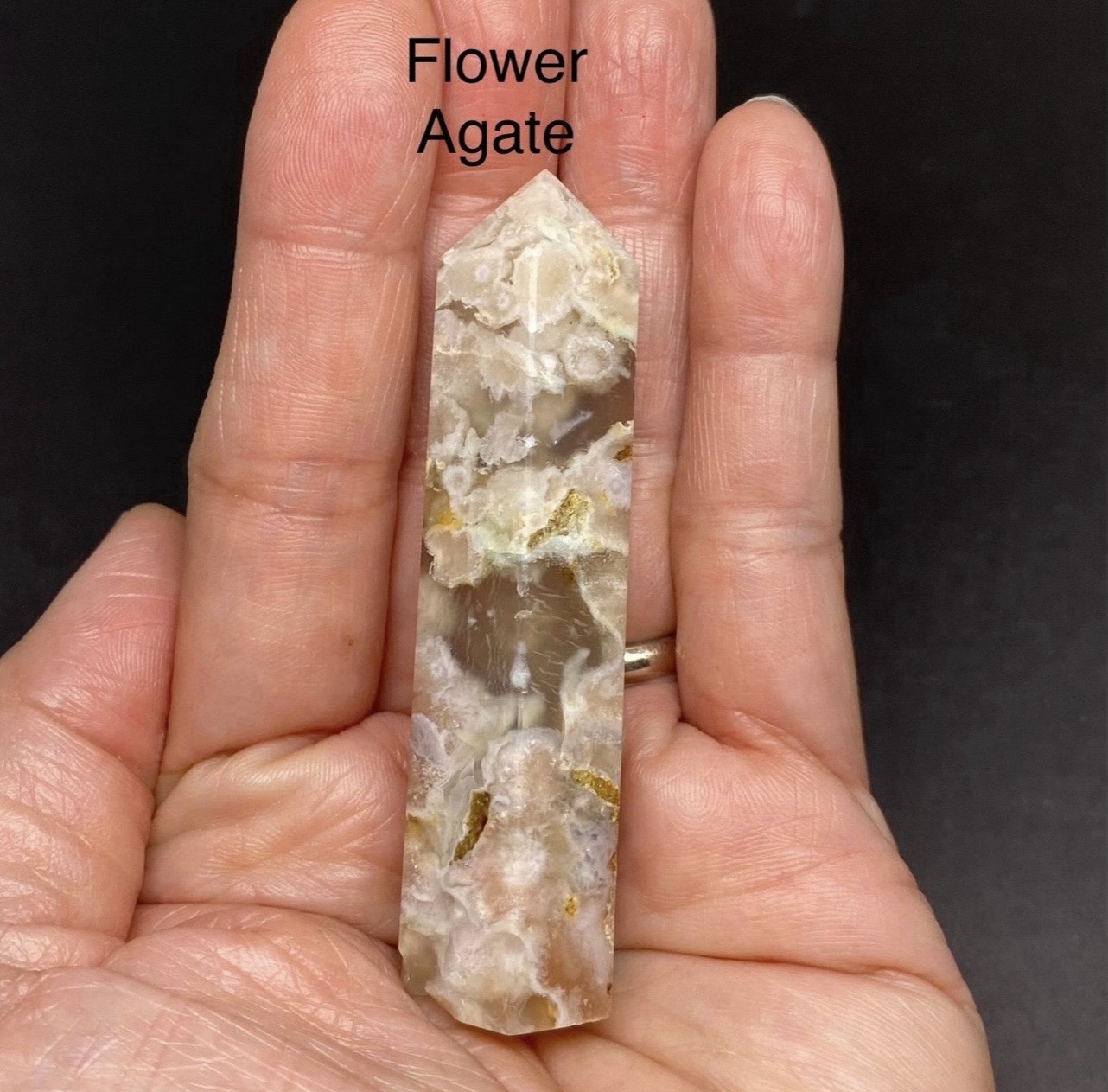 Flower Agate Crystal Point From Madagascar 37.7g