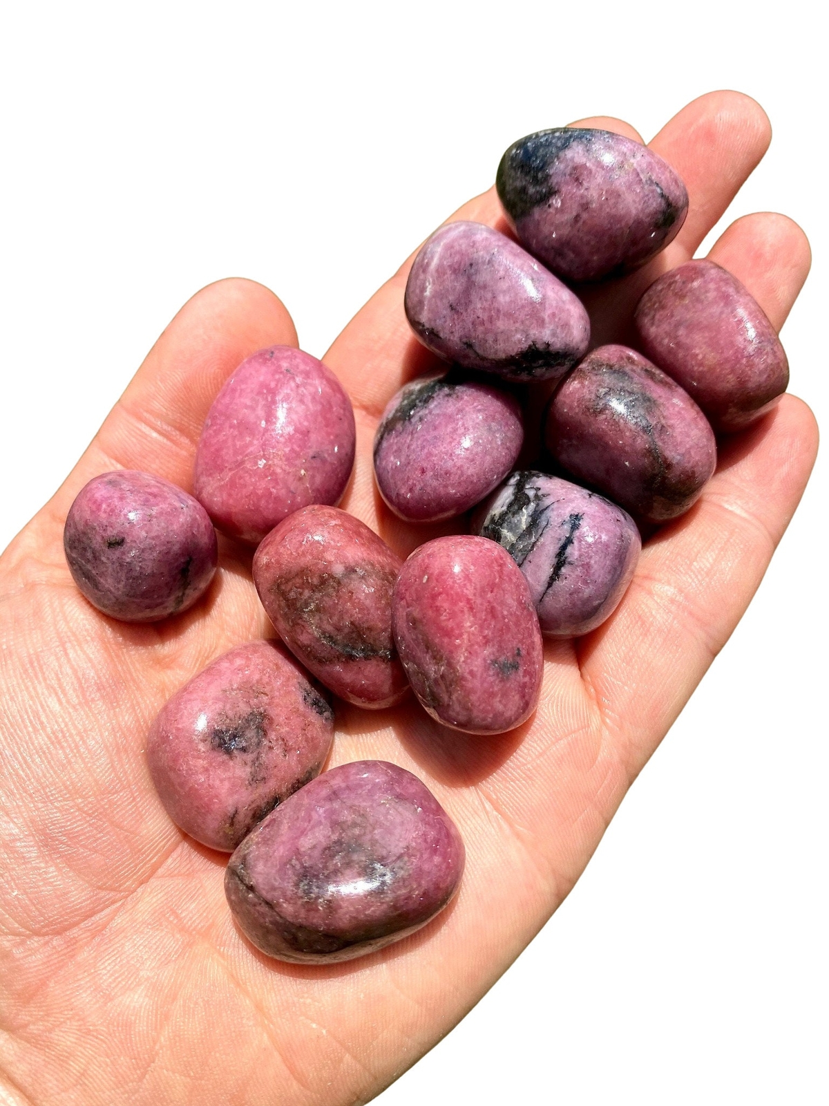 Rhodonite Tumbled Stone – Polished Natural Rhodonite Crystal from Mozambique