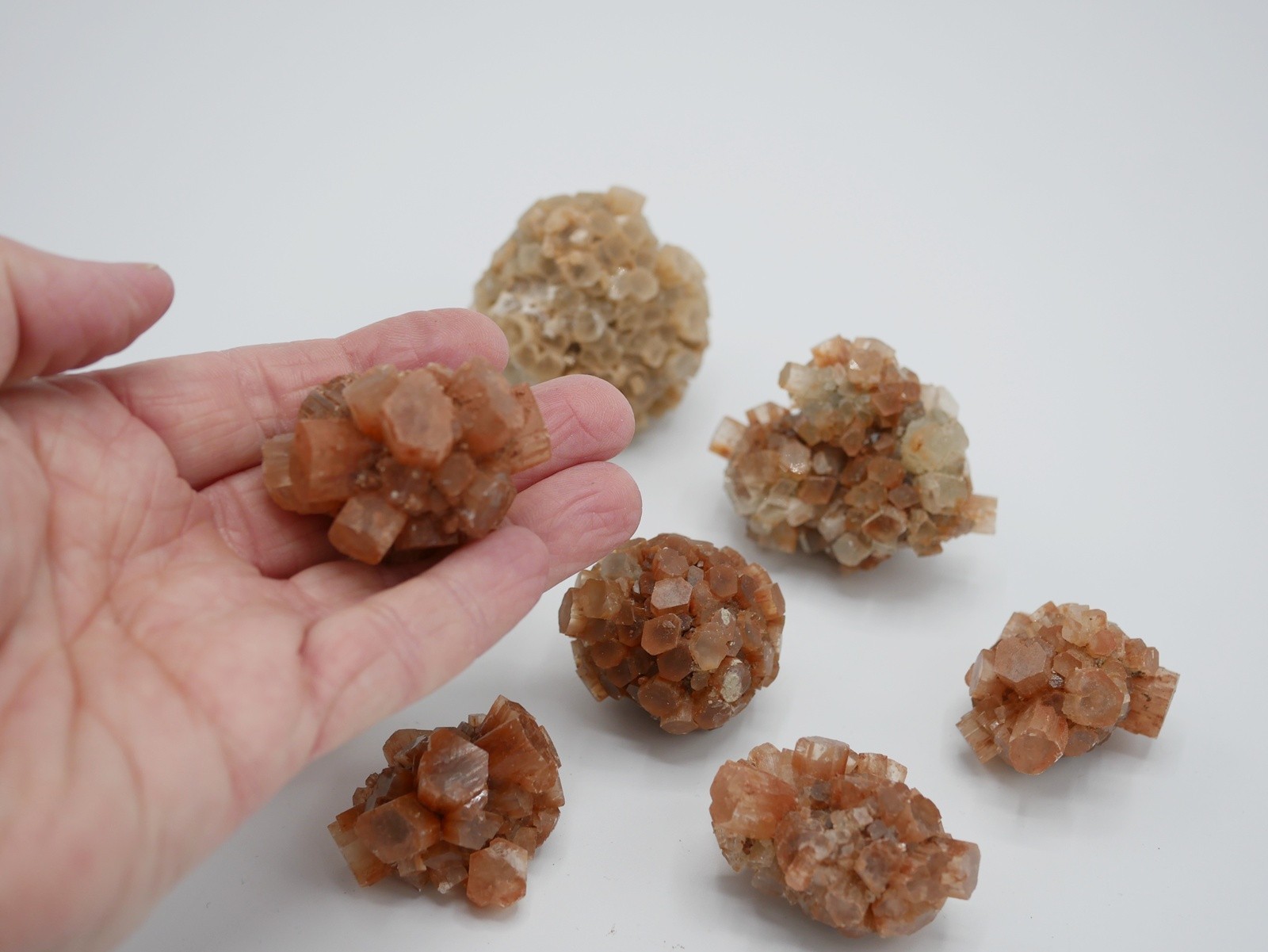 Argonite Crystal Clusters Rock Specimens 8 Pieces 1 to 2 inches Diameter