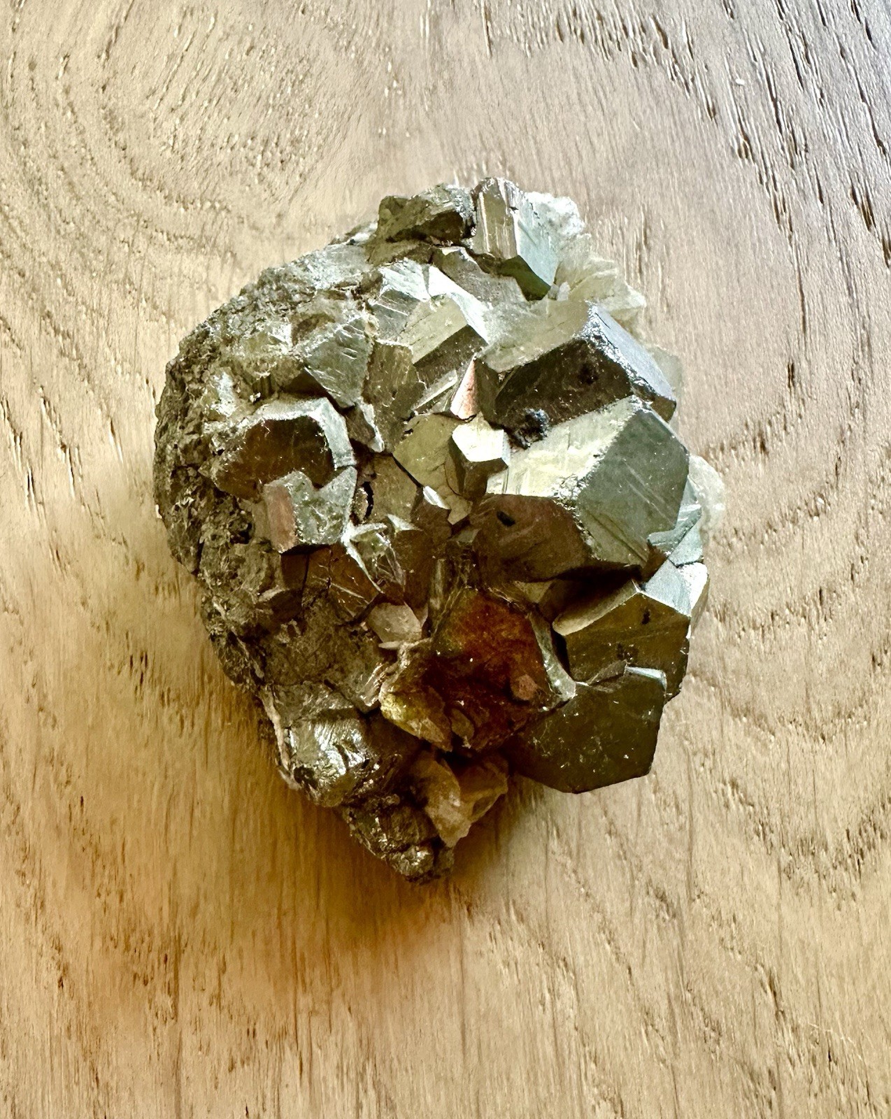 VINTAGE NATURAL PYRITE CRYSTAL SOLID CLUSTER 119 GRAMS