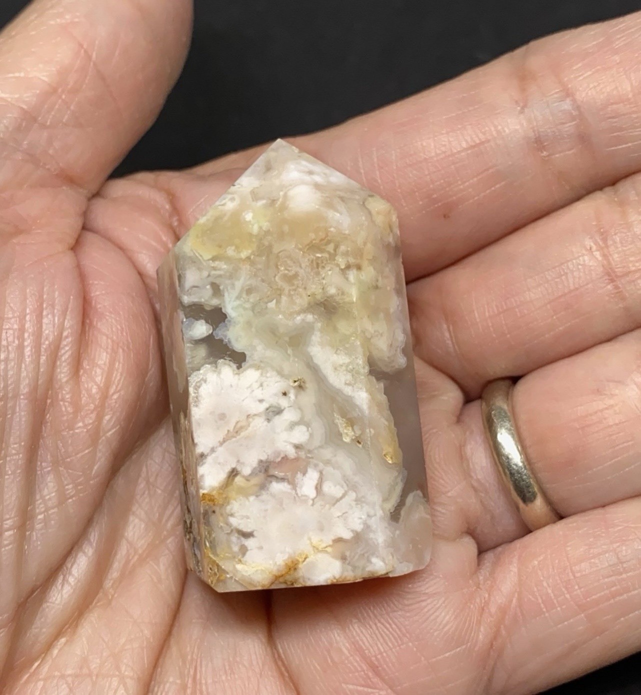 Flower Agate Crystal Point From Madagascar 38g