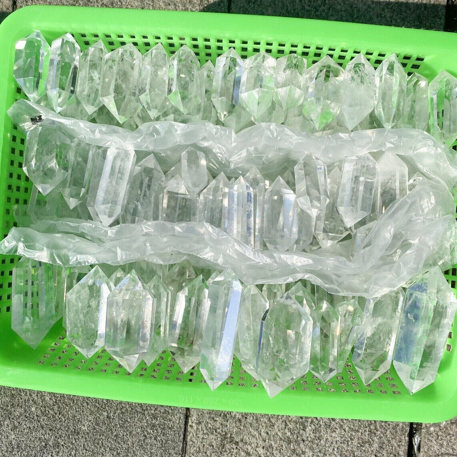 4LB Natural Clear Quartz double Obelisk Crystal Wand Tower Point HealingWholesal