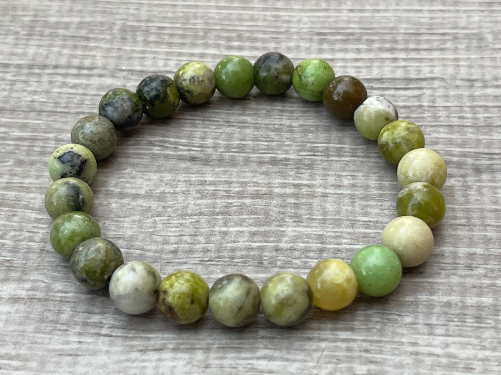 Grade A++ Chrysoprase Crystal Bead Bracelet 8mm, Genuine Chrysoprase Gemstone