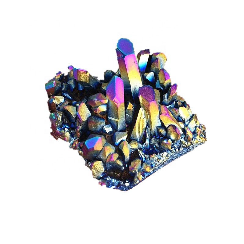 50g Natural Quartz Crystal Cluster Aura Rainbow Titanium Ore Stone Specimen Gift