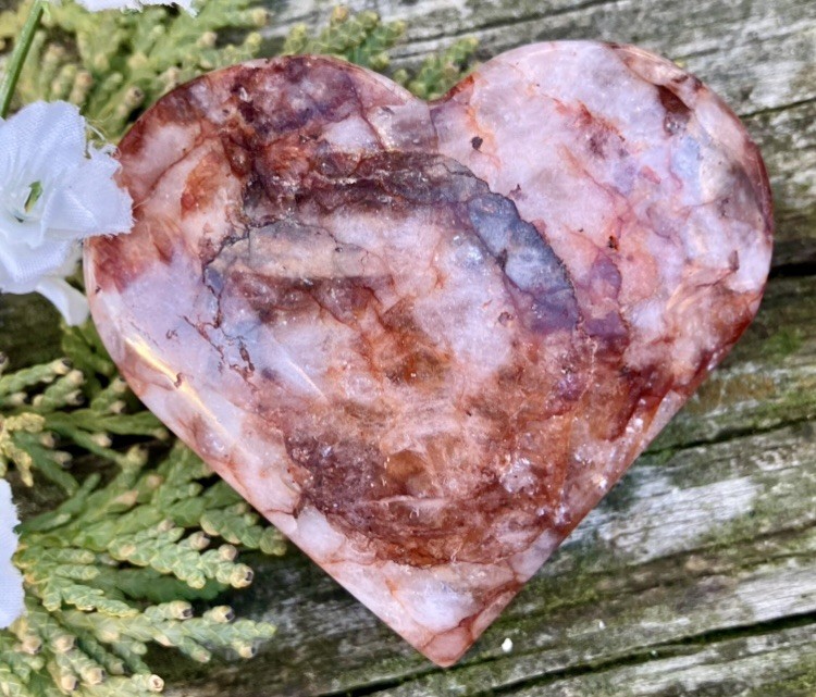116.4g SHINY RED FIRE QUARTZ HEMATOID CRYSTAL HEALING HEART STONE Madagascar