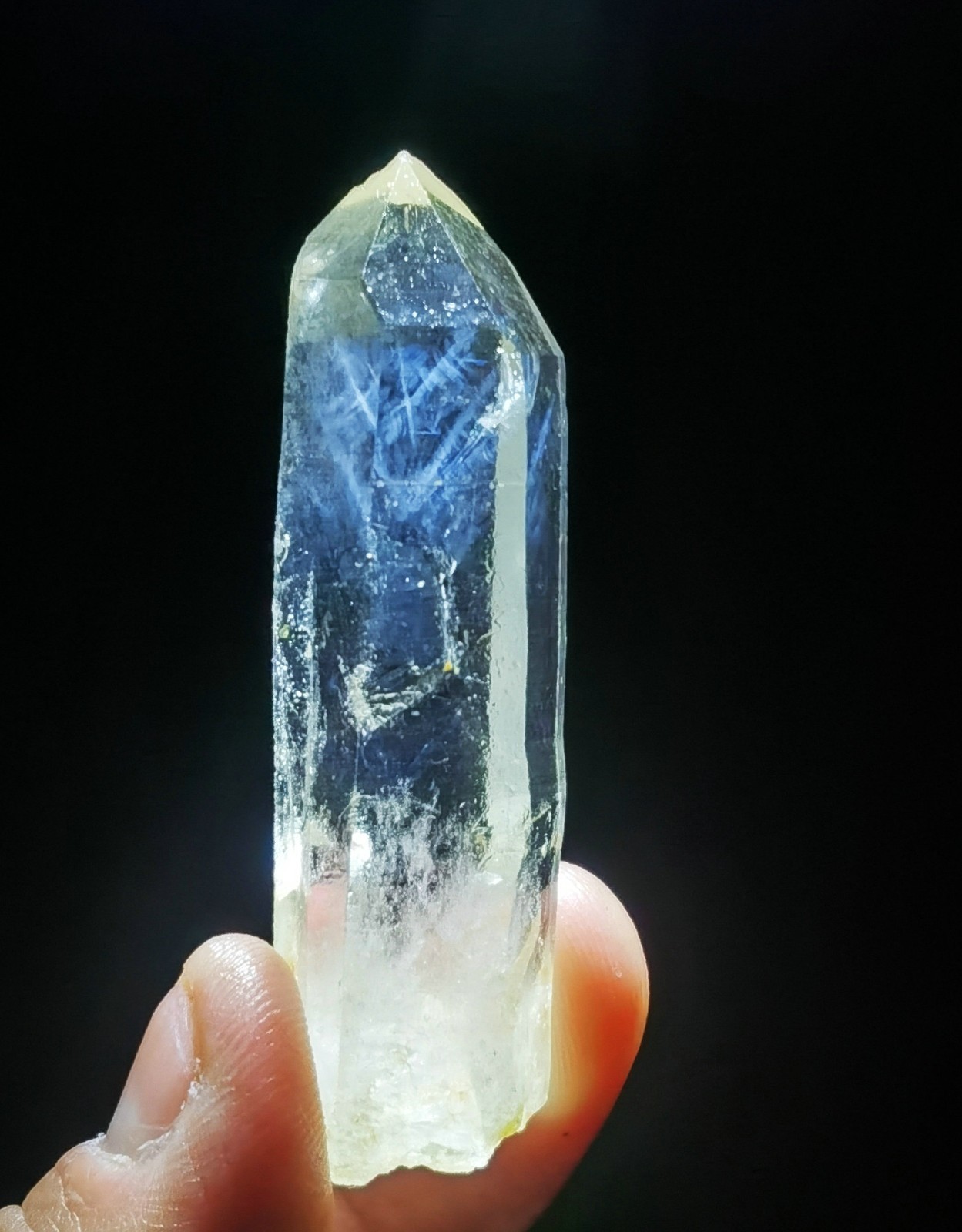 Natural Lemurian “Blue Angel Feathers” Quartz Point Reiki Healing