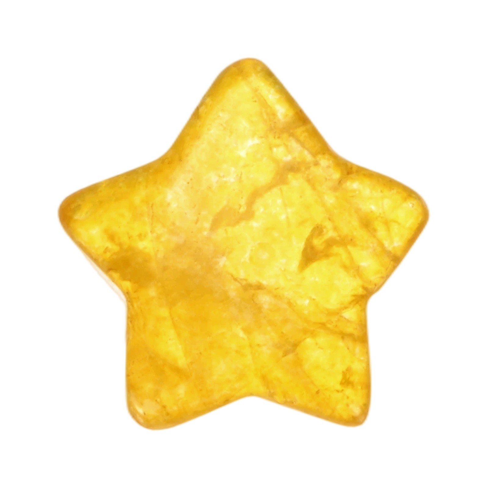 1-Pack Worry Stones, 0.79 Inch Star Shaped Rocks for Decor [Yellow]