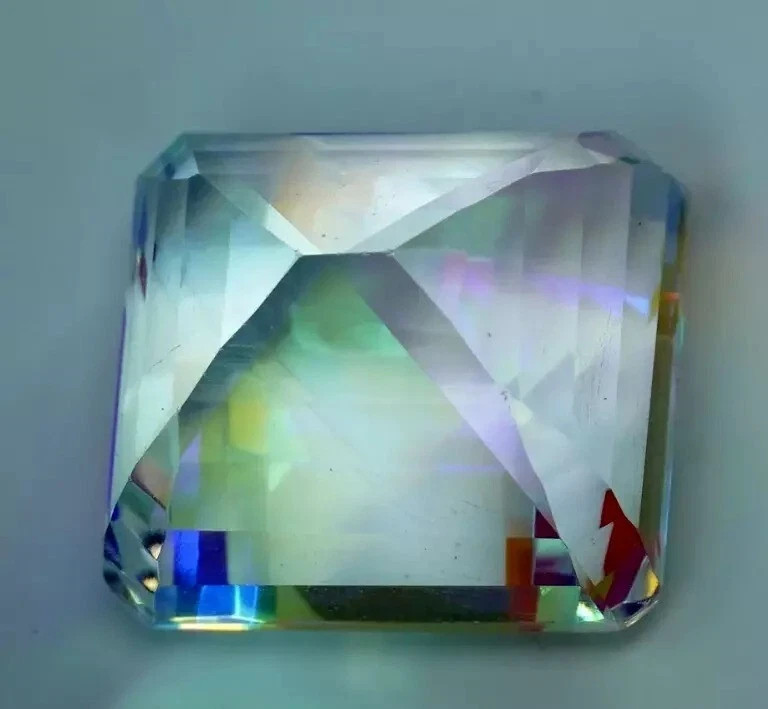 92.65 CT Natural Rainbow Color Radiant Cut Mystic Topaz Certified Loose Gemstone