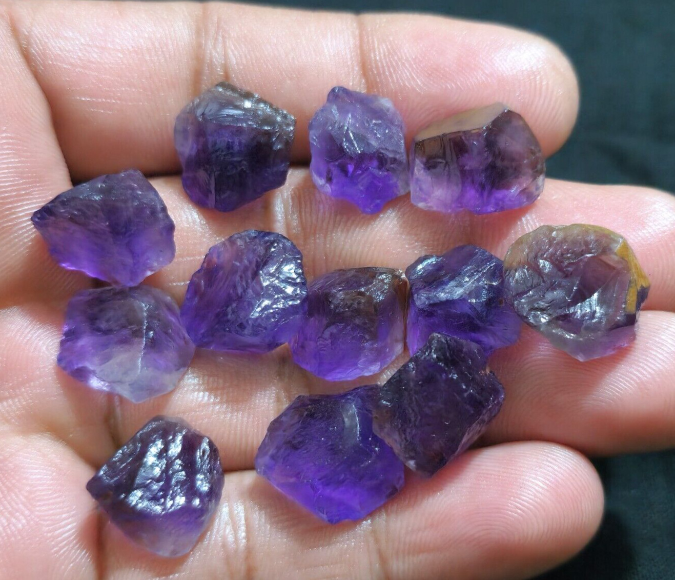 Fantastic African Purple Amethyst 12 Pcs Lot Size 15-17 MM Gemstone For Jewelry