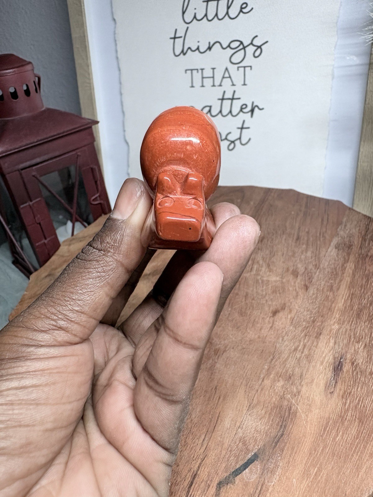Carved Red Jasper Snail