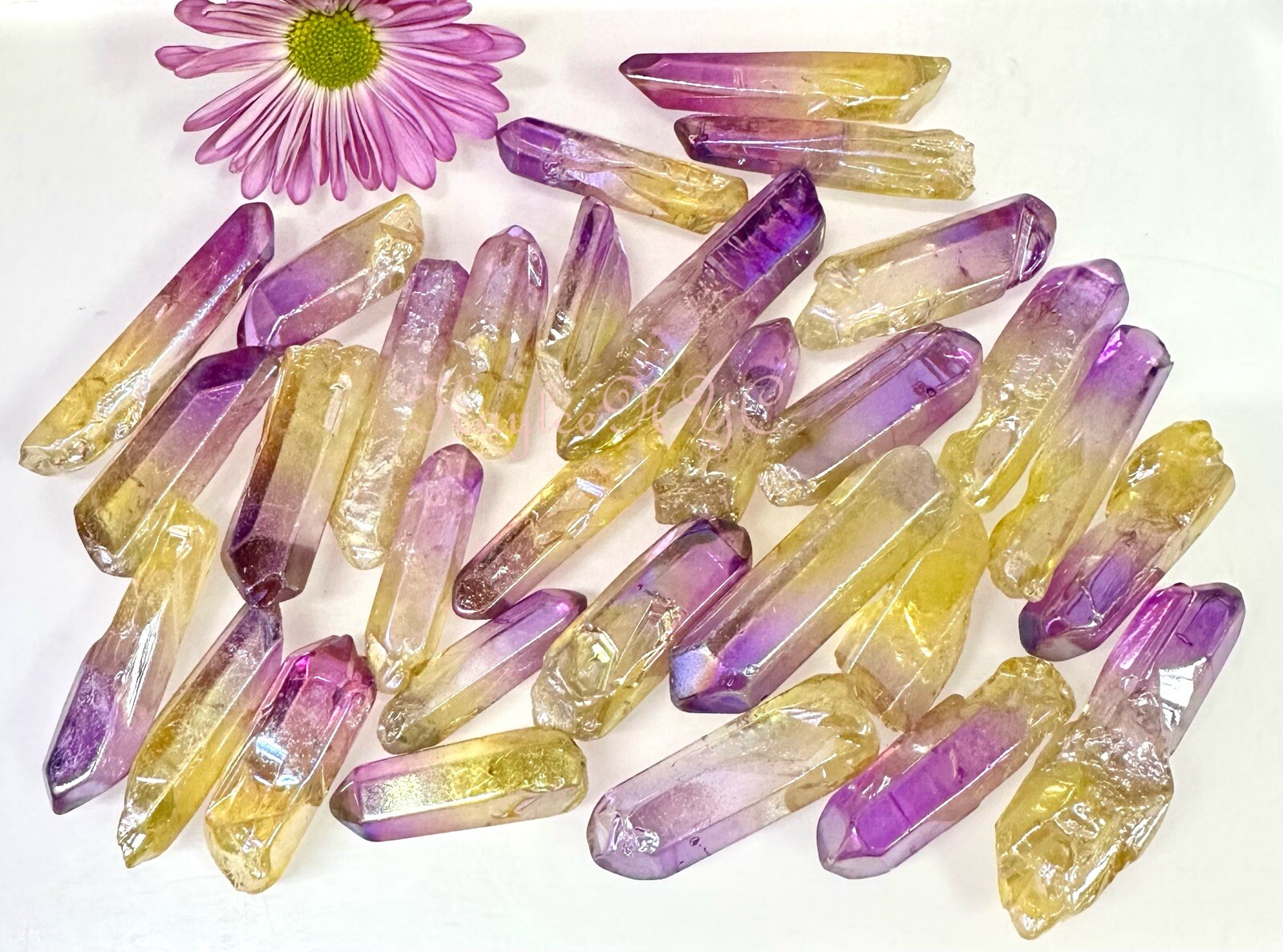 Wholesale Lot 1 Lbs Rainbow Aura Quartz Wand Tumble Crystal Nice Quality
