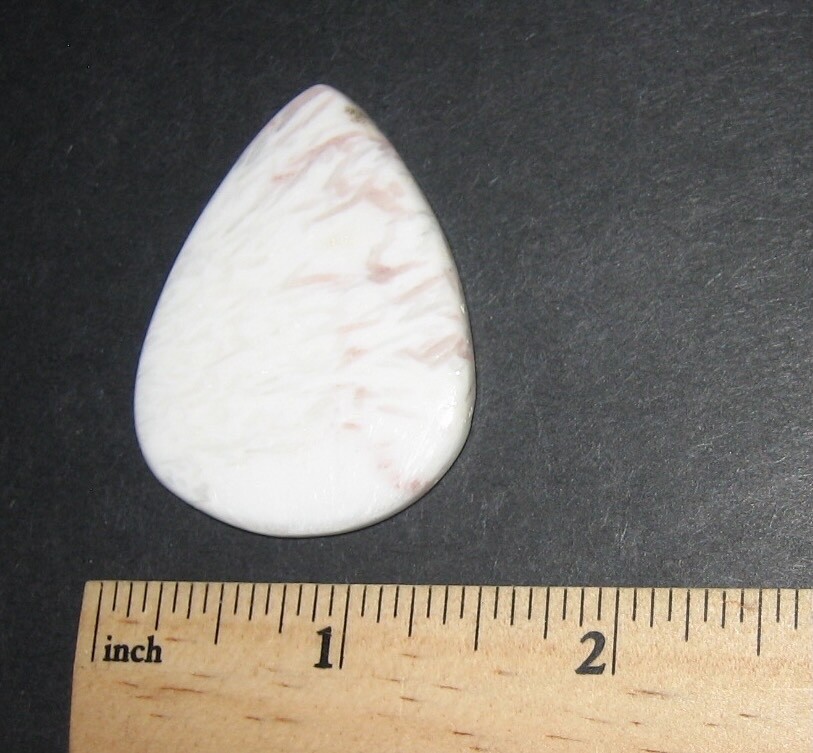 45 x 35mm POLISHED NATURAL SCOLECITE CRYSTAL STONE CABOCHON INDIA ~ 11.4grams *2