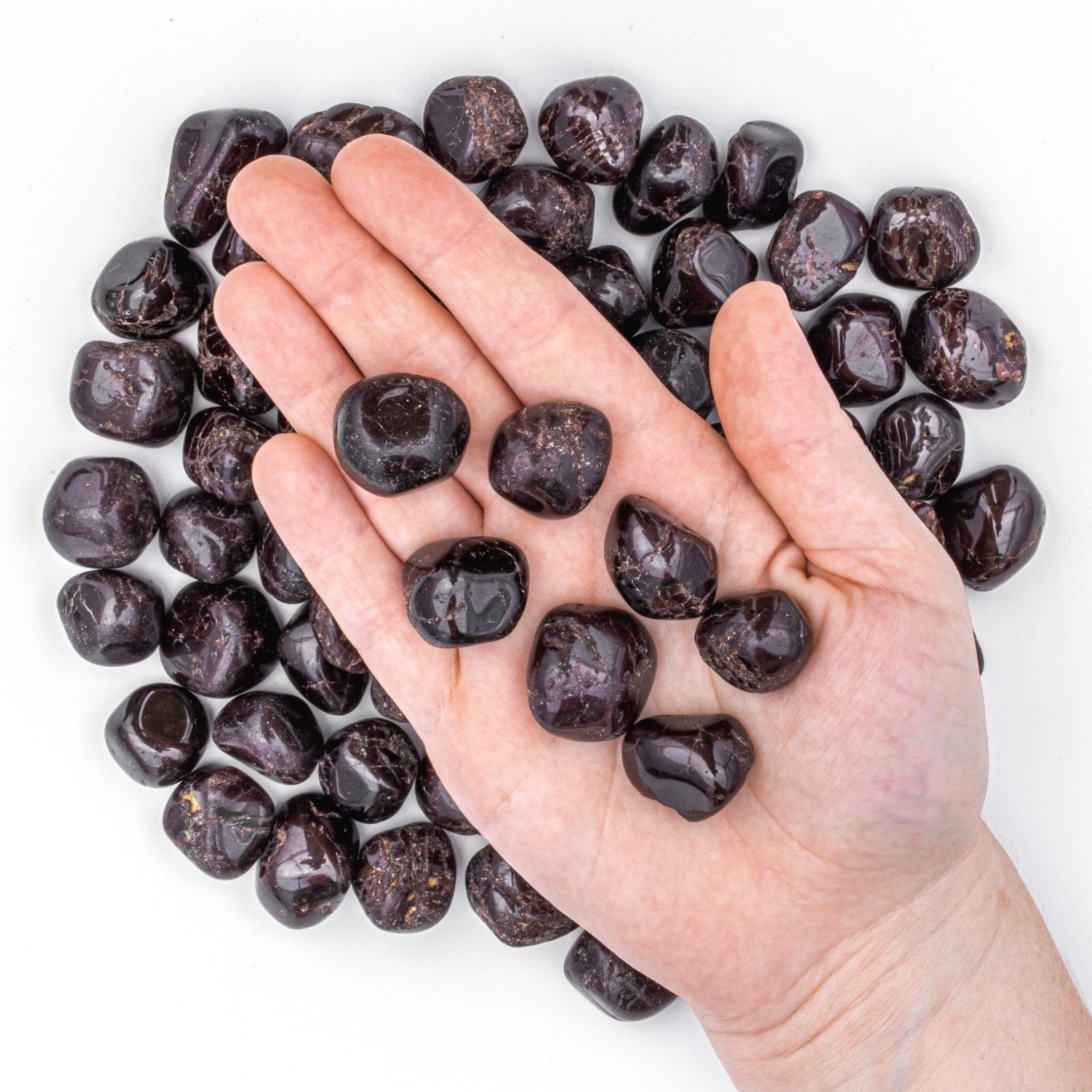 1/2 lb Tumbled Garnet Gemstone Crystals 10-20 Stones Bulk Gems Wholesale Rocks