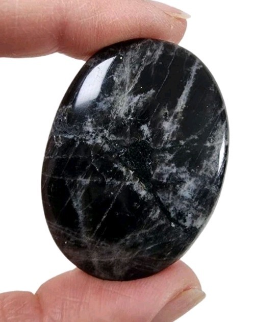 Black Moonstone Polished Smooth Stone India 19.6 grams