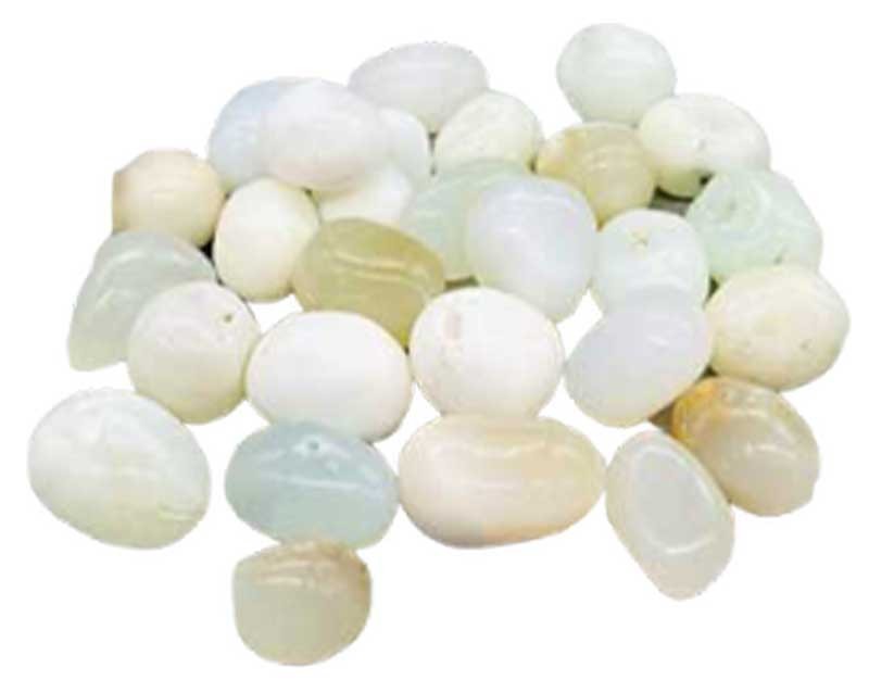 1 Lb White Jade Tumbled Stones Crystals Peace Wealth Healing (Count Varies)