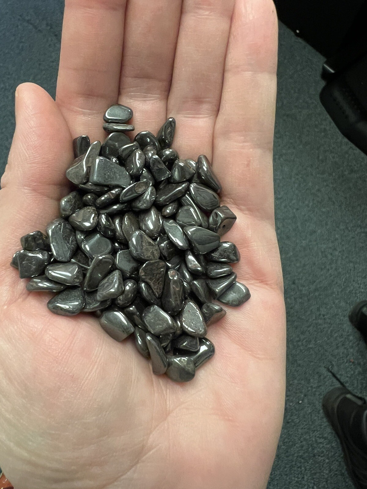 Tumbled Hematite Crystal Chips 6.5oz Bulk Gemstone Undrilled Natural Stones