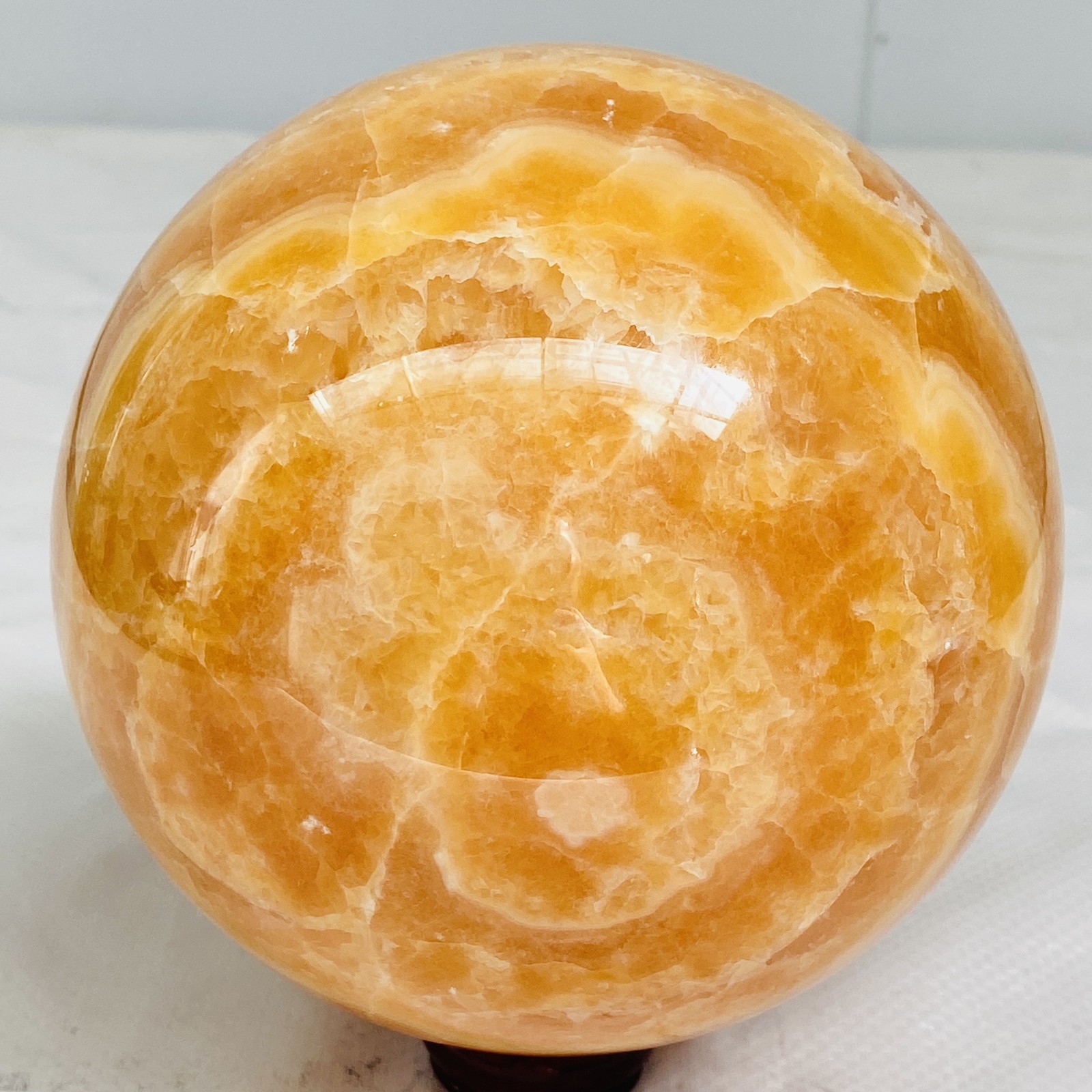 Natural Yellow Calcite Sphere Quartz Crystal Polished Ball Reiki Healing 6.87LB
