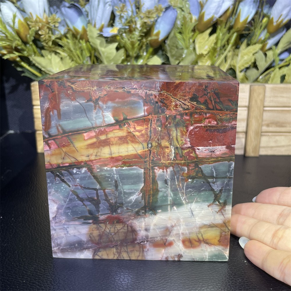 6.9LB 4.1″ A++Natural Creek Jasper Cube Square Crystal Quartz Energy Decor
