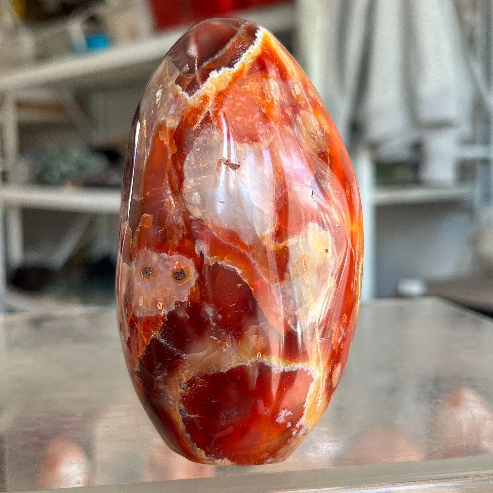 530g High Quality Natural Red Agate Carnelian Crystal Mineral Specimen Healing