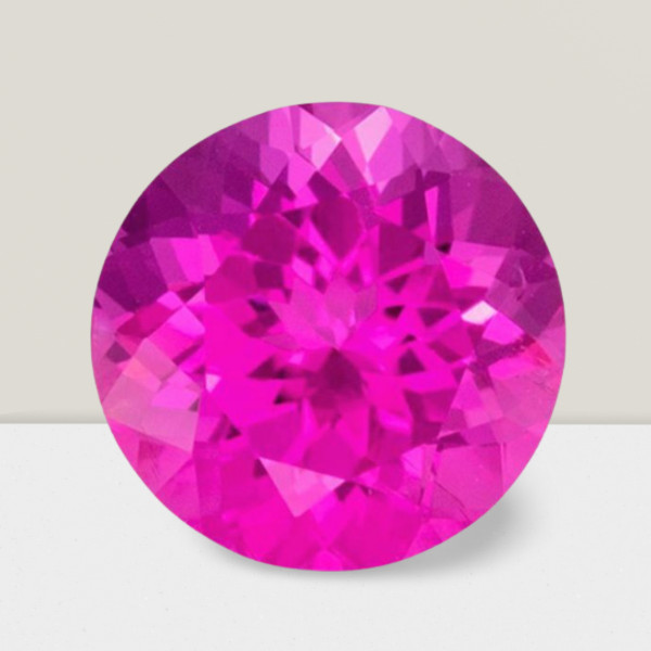 Rubellite Round Cut Gemstone 3.50 Cts – 10 mm Vivid Loose Gem