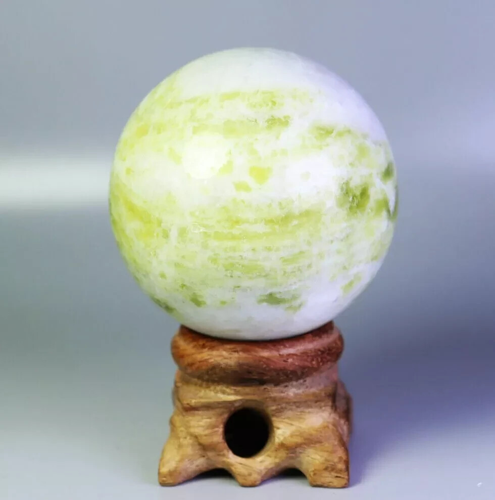 Natural Polished Lantian jade Crystal Ball Stone Specimen sphere Healing 50mm