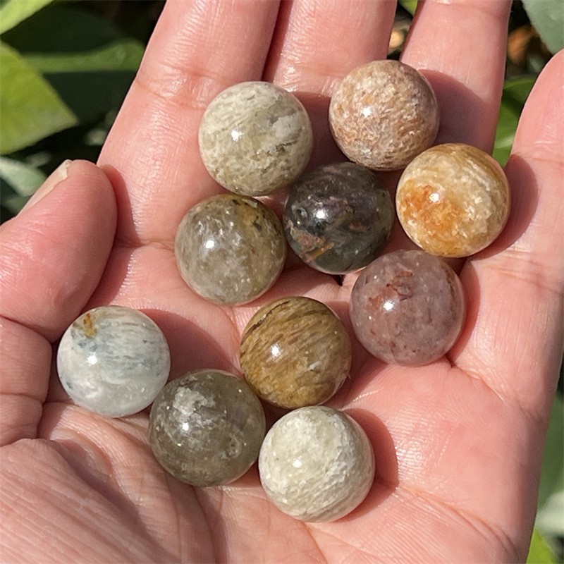 100pcs Natural Colorful Phantom Ball 15mm+ Quartz Crystal Sphere Healing Random