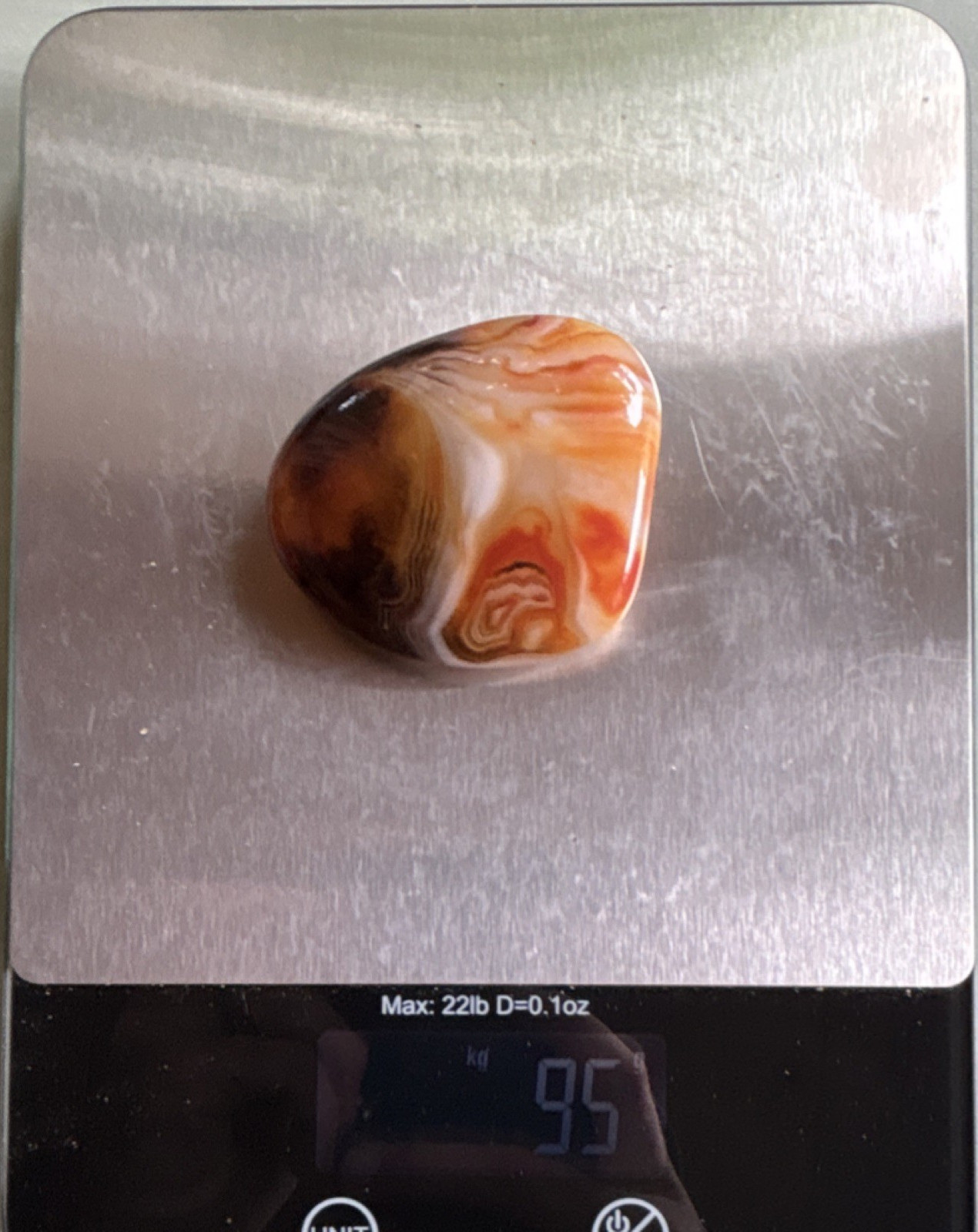 Tumbled Agate Polished Multicolor Crystal Mineral Specimen 95g-96g #8