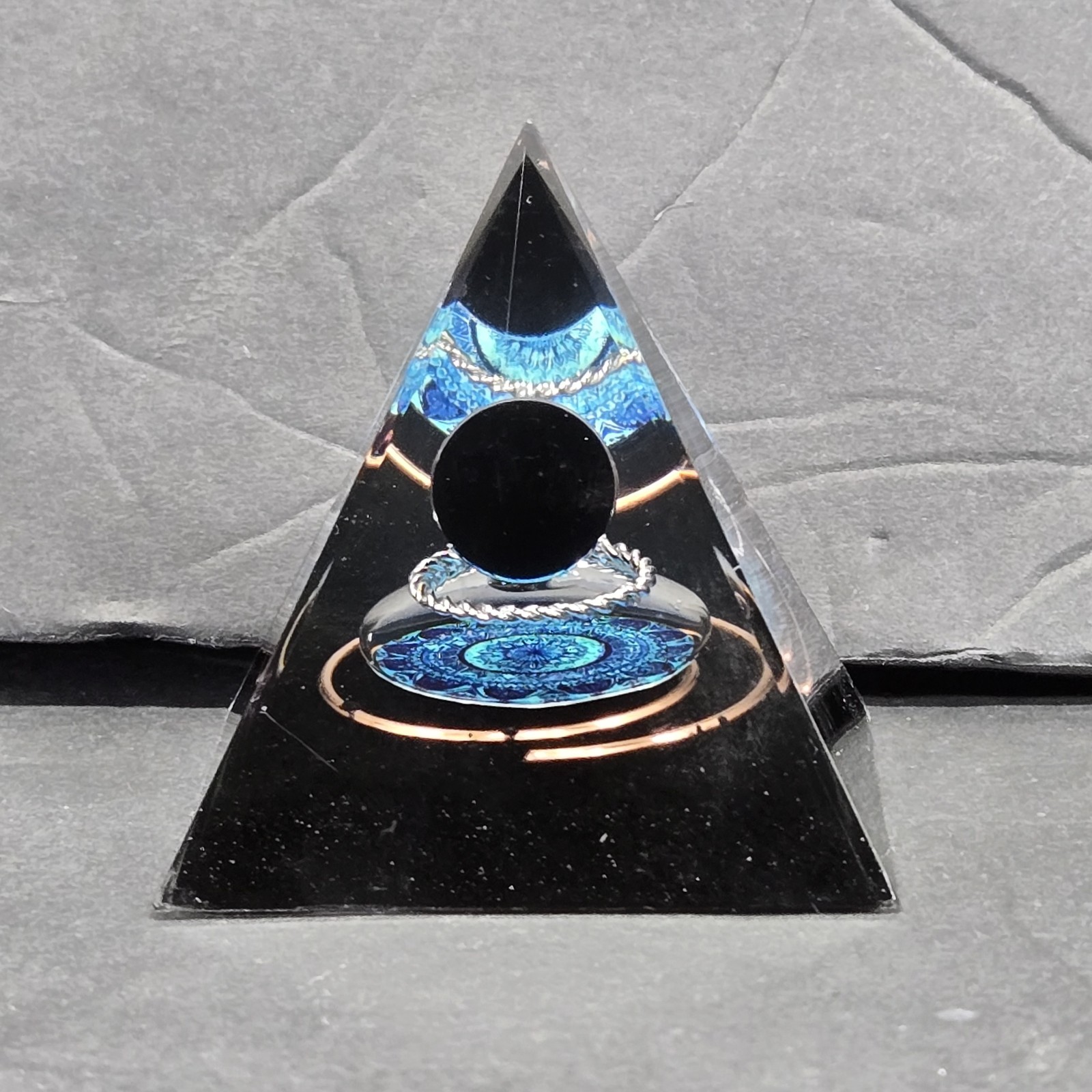 Obsidian Sphere Orgone Pyramid Crystal Healing Chakra Reiki Energy Orgonite Gift