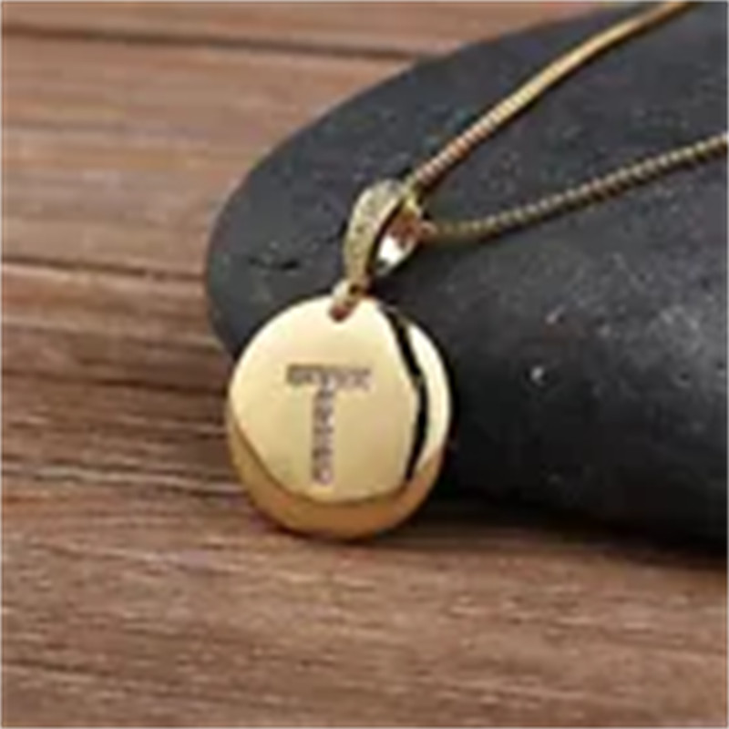 Women’s Fashion Jewelry Gold CZ Letter Initial Pendant Necklace