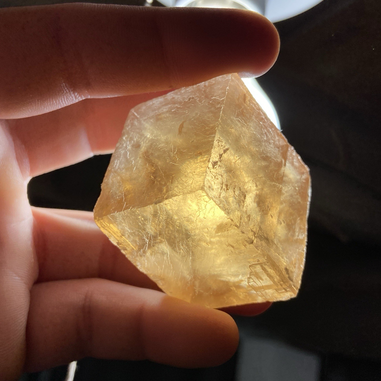 Natural Honey Calcite Cube Raw Crystal Specimen 3.12 Oz