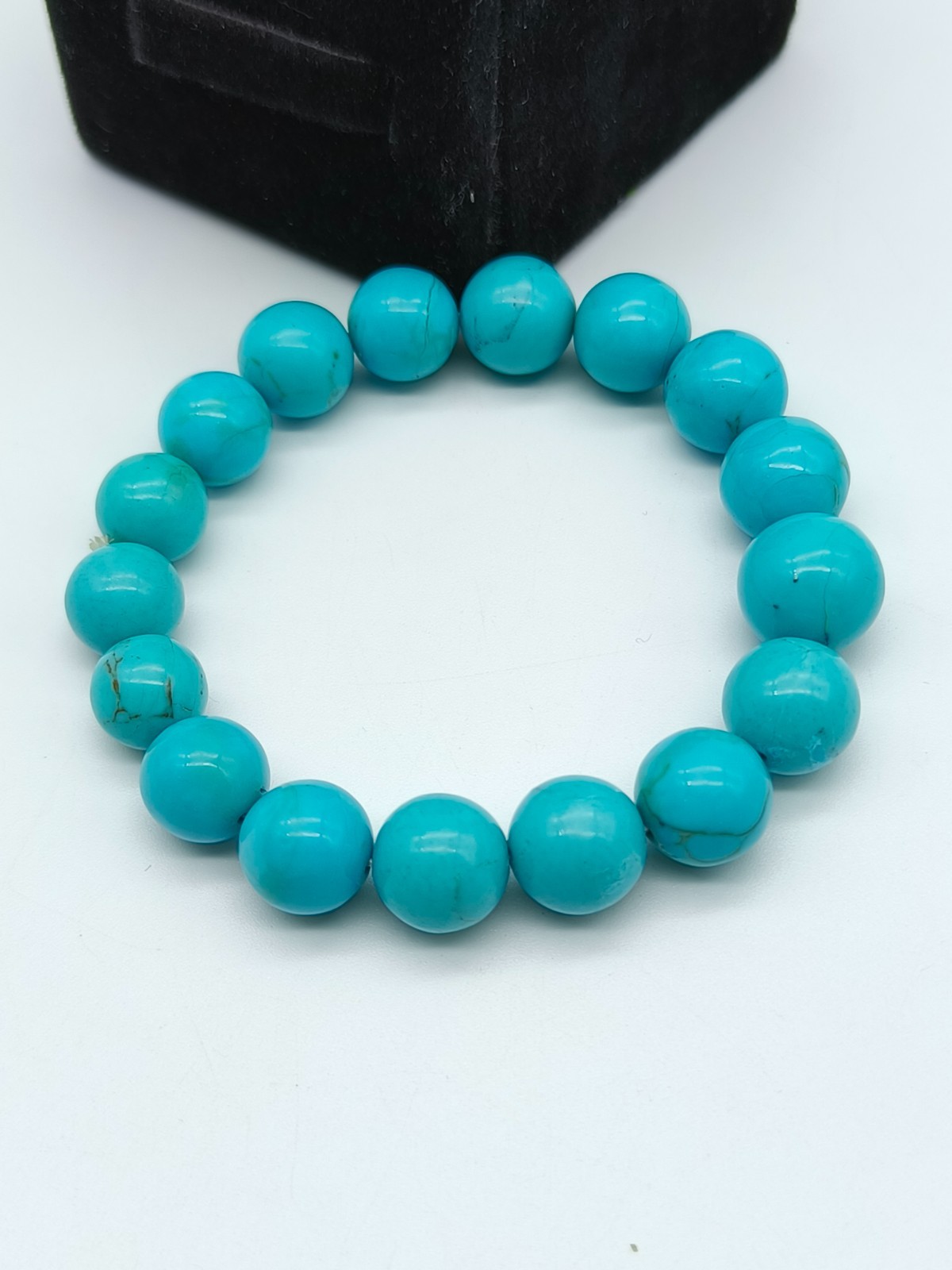 Natural Turquoise Beads Stretchable Bracelet-10/12mm Beads, Bracelet 7-8 Inch